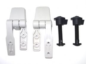 Hinge set fits Jabsco's compact size toilets - Click Image to Close